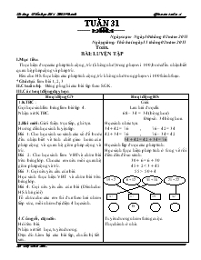 Bài giảng Toán. bài: luyện tập tuần thứ 31