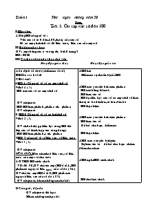 Bài giảng Toán Tiết một: Ôn tập các số đến số 100