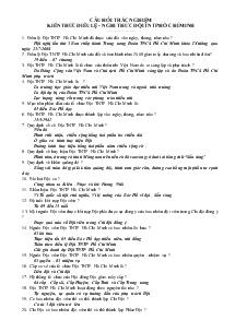 Câu hỏi trắc nghiệm kiến thức điều lệ - Nghi thức đội thiếu niên tiền phong hồ chí minh