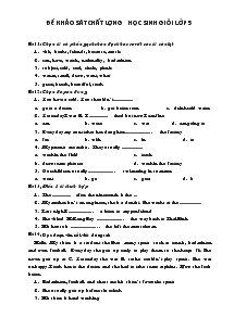 Đề khảo sát chất lượng học sinh giỏi lớp 5