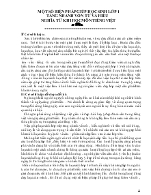 Đề tài Một số biện pháp giúp học sinh lớp 1 tăng nhanh vốn từ và hiểu nghĩa từ khi học môn tiếng việt