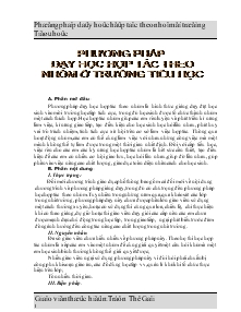 Đề tài Phương pháp dạy học hợp tác theo nhóm ở trường tiểu học