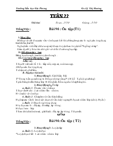 Giáo án lớp 1 tuần 22 - Trường Tiểu học Gio Phong