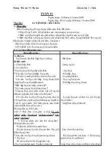 Giáo án lớp 2 - Chiều Tuần 11 Trường TH Võ Thị Sáu