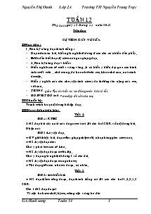 Giáo án Lớp 2A Tuần 12 Trường TH Nguyễn Trung Trực