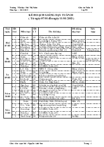 Giáo án Lớp 5D Tuần 20 Năm học : 2012-2013 Trường Tiểu học Bùi Thị Xuân