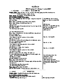 Kế hoạch bài dạy lớp 5 tuần 20