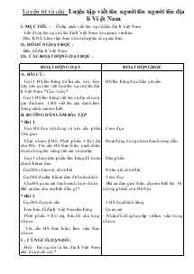 Luyện từ và câu Luyện tập viết tên người, tên địa lí Việt Nam