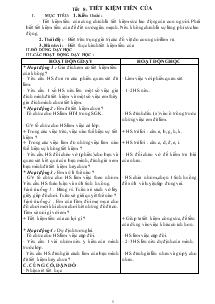 Tiết 8: Tiết kiệm tiền của