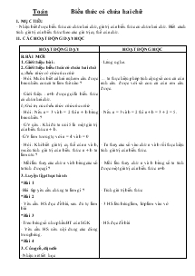 Toán Biểu thức có chứa hai chữ