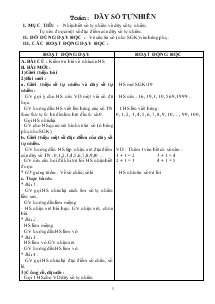 Toán: Dãy số tự nhiên