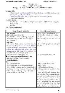 Bài soạn môn Luyện từ và câu lớp 2 Tuần 31-34 Trường tiểu học Ngọc Đông 1