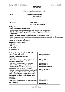 Giáo án lớp 2B Tuần 19 Trường Tiểu học Minh Đức