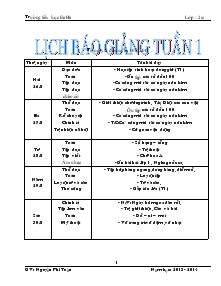 Giáo án Lớp : 2/c Tuần 1 Trường tiểu học Ea Bá