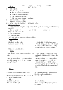 Giáo án Môn Toán Lớp 2 Kì 1 Phần II