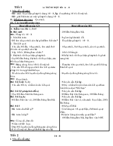 Giáo án Môn Toán Lớp 2 Tuần 13