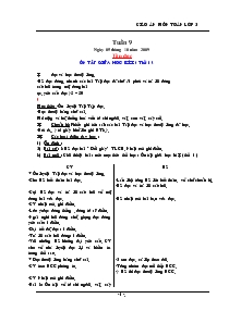 Giáo án Môn Toán Lớp 2 Tuần 9-16