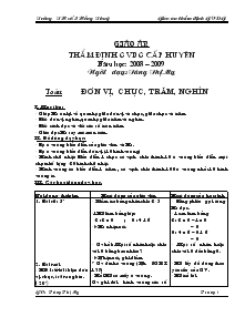 Giáo án thẩm định giáo viên dạy giỏi cấp huyện năm học: 2008 – 2009