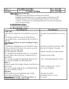 Giáo án Tự nhiên và xã hội Lớp 2 Năm 2010