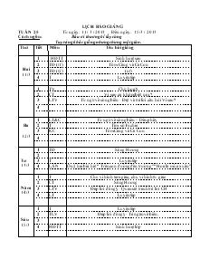 Lịch báo giảng tuần 25 Từ ngày: 11 / 3 / 2013 đến ngày: 15/ 3 / 2013