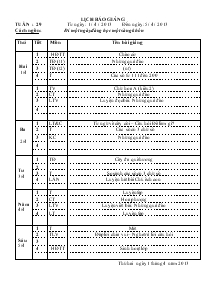 Lịch báo giảng tuần : 29 Từ ngày: 1 / 4 / 2013 đến ngày: 5/ 4 / 2013