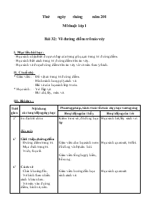 Giáo án Mĩ thuật khối Tiểu học Bài 32-34