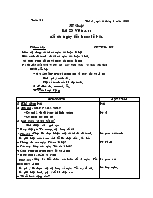 Giáo án Mĩ thuật Lớp 3C Tuần 20