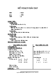 Giáo án Môn : toán - Bài: số 6 - Tiết: 16