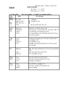 Báo giảng Lớp 3 Tuần 19 (Từ ngày: 7/1/2013 Đến ngày:11/1/2013)