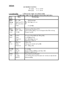 Báo giảng Lớp 3 Tuần 24 ( Từ ngày: 25 / 2 / 2013 Đến ngày: 1 / 3 / 2013)