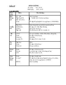 Báo giảng Lớp 3 Tuần 34 (Từ ngày: 6/5 / 2013  Đến ngày: 10/5 / 2013)