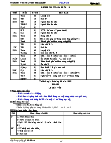 Giáo án Lớp 3 Tuần 14 Trường T.H Nguyễn Thái Bình