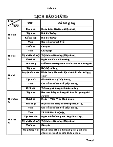 Giáo án Lớp 3 Tuần 19 - Võ Thị Thu Hiền - Trường TH Đức Long I