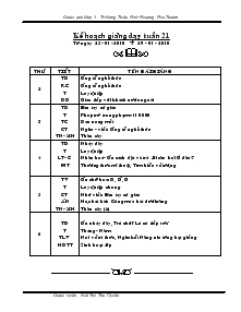 Giáo án Lớp 3 Tuần 21 - Trường Tiểu Học Hoàng Hoa Thám