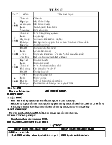 Giáo án Tuần 17, 18 Lớp 3 Năm 2009-2010
