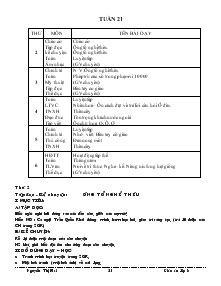 Giáo án Tuần 21 Lớp 3 - Nguyễn Thị Mai