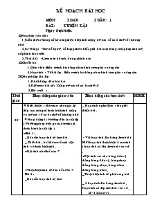 Môn: Toán Tuần 1 - Bài: Luyện tập