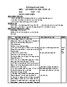 Môn: Tự nhiên xã hội Tuần 28 - Bài: Thú 