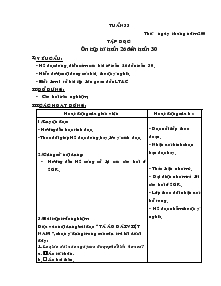 Bài soạn Lớp 3A1 Tuần 33