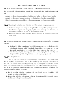 Bài tập Tiếng Việt Lớp 5 Tuần 26