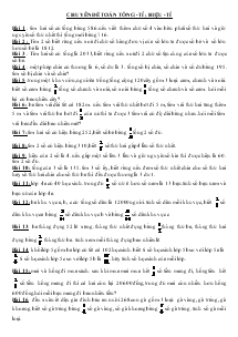 Chuyên đề Toán tổng - tỉ ; hiệu - tỉ