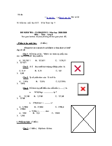 Đề kiểm tra cuối học kì II - Môn Toán lớp 5