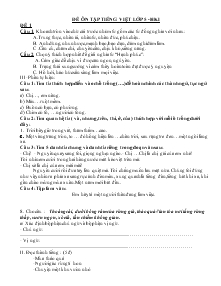 Đề ôn tập Tiếng Việt lớp 5 - Học kì I