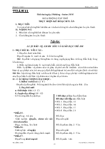 Giáo án Lớp 5 Tuần 33 Trường Tiểu học Tiên Minh