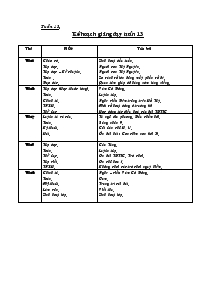 Giáo án Tiếng Việt Lớp 3 Tuần 13 Trường Tiểu Học Hanh Thông