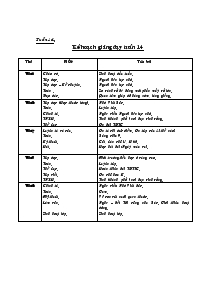 Giáo án Tiếng Việt Lớp 3 Tuần 14 Trường Tiểu Học Hanh Thông