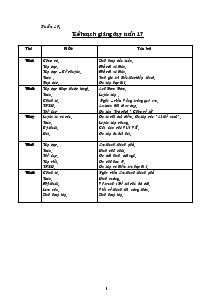 Giáo án Tiếng Việt Lớp 3 Tuần 17 Trường Tiểu Học Hanh Thông
