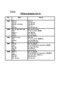Giáo án Tiếng Việt Lớp 3 Tuần 33 Trường Tiểu Học Hanh Thông