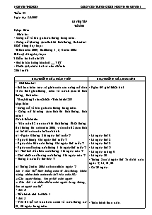 Giáo án Toán Tuần 22 - Nguyễn Thị Hiền