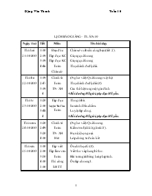 Giáo án Tuần 10 Lớp 3 - Đặng Văn Thanh